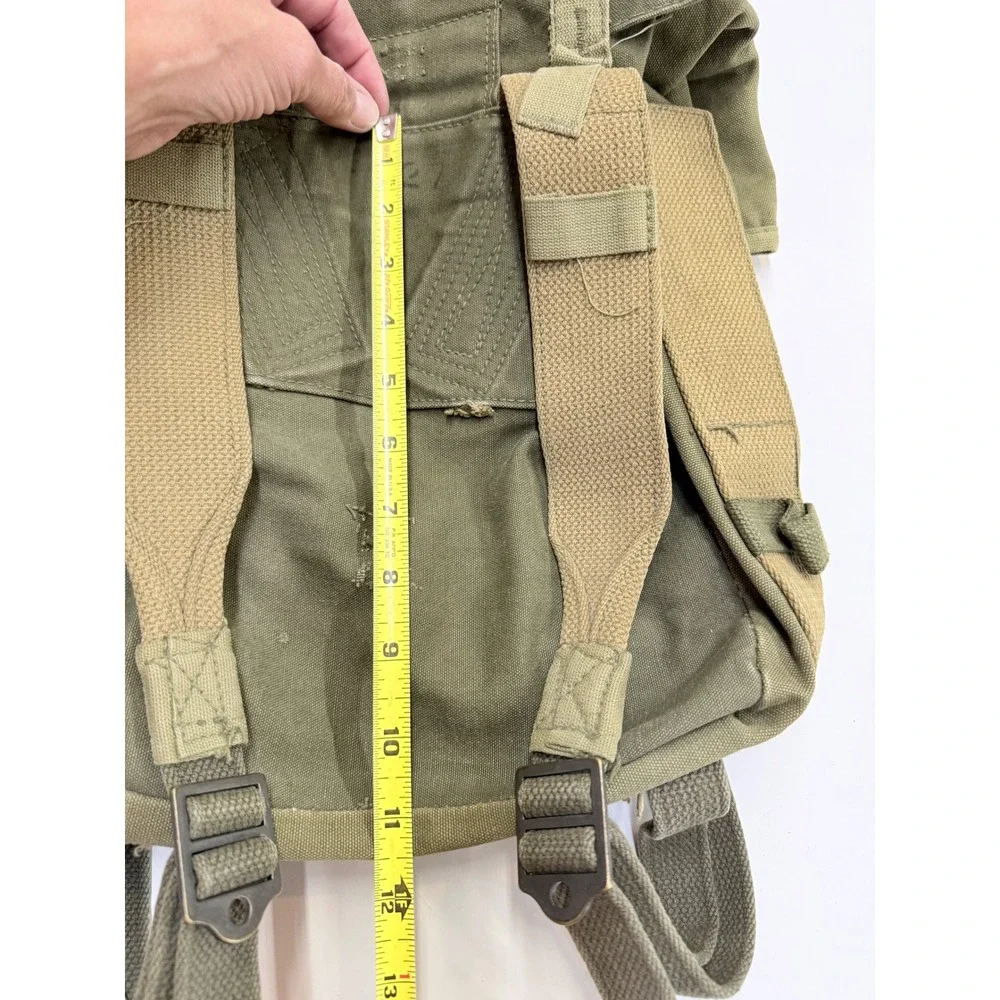 Vintage Military Surplus Canvas Field Backpack Olive Drab Rucksack Gorpcore Bag